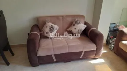 انتريه ٢ كنبه و٢ كرسى وركنه بحاله ممتازه - 9