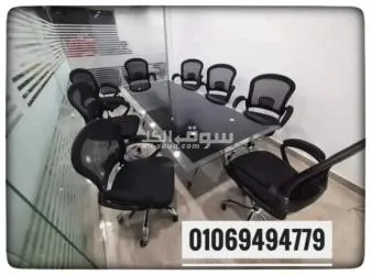 ترابيزه اجتماعات زجاج سيكوريت شاسيه معدن