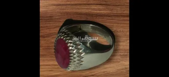 أناقة تحفة فنية خاتم فضة مع حجر ياقوت هندي مذهل