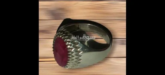 أناقة تحفة فنية خاتم فضة مع حجر ياقوت هندي مذهل - 2
