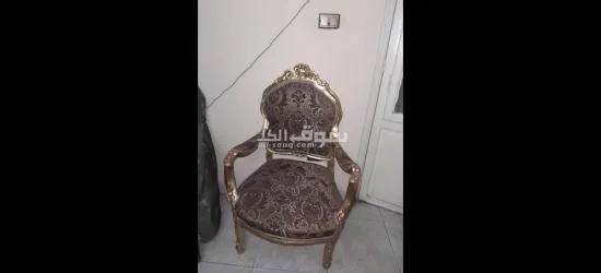 صالون مدهب مستعمل للبيع بحالة جيده - 2