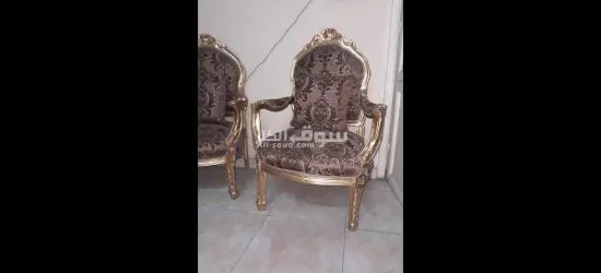 صالون مدهب مستعمل للبيع بحالة جيده - 3