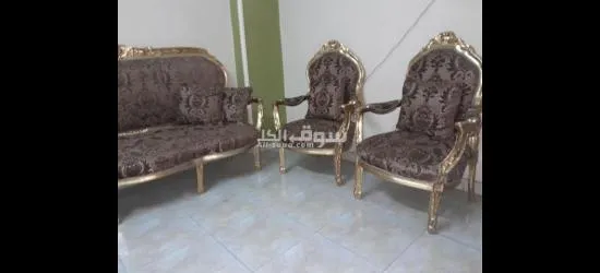 صالون مدهب مستعمل للبيع بحالة جيده - 7