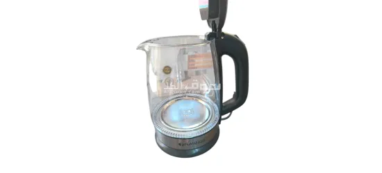 غلاية كهربائية من فلامنجو، سعة 2.2 لتر، هيكل زجاجي (اسود)