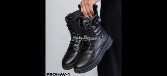 بوت جلد أسود عصري وقوي - هاي كوالتي بنعل