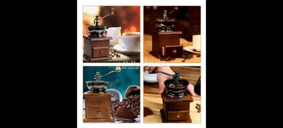 مطحنة البن اليدوية مع الموكابوت وسخان القهوة والشاي علي الفحم