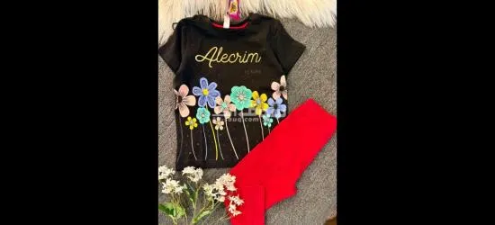 طقم بناتي ليكرا طباعة