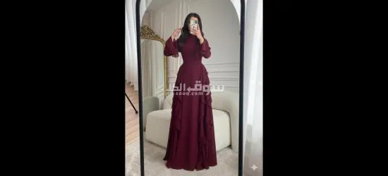 فستان شيفون مبطن تحفة باستايل عصري يناسب الخروج والمناسبات