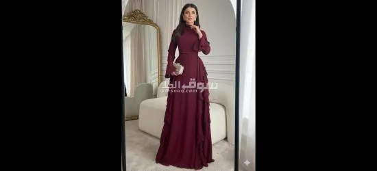 فستان شيفون مبطن تحفة باستايل عصري يناسب الخروج والمناسبات - 2