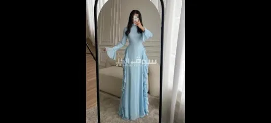 فستان شيفون مبطن تحفة باستايل عصري يناسب الخروج والمناسبات - 3