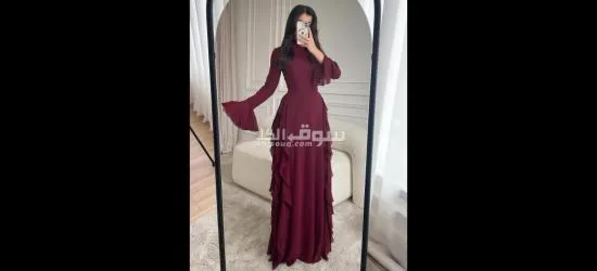 فستان شيفون مبطن تحفة باستايل عصري يناسب الخروج والمناسبات - 8