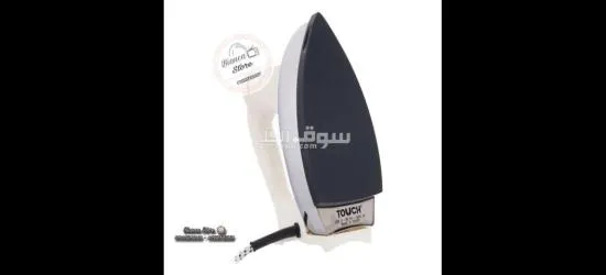 مكوة جافة ماركة تاتش الزنوكي - 1000 وات - أبيض TOUCH-40405 - قاعدة تيفلون مضادة للإلتصاق - 3