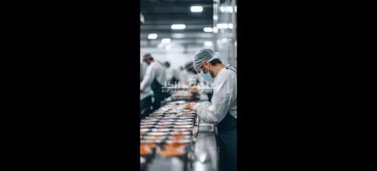 عامل انتاج في مصنع لحوم