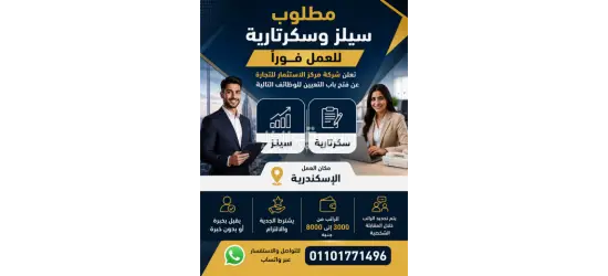 مطلوب سيلز للعمل فورًا